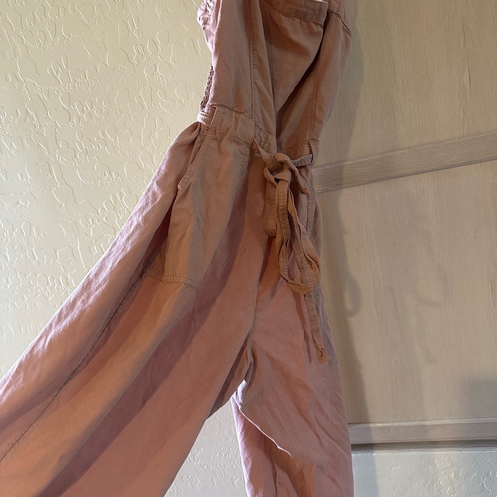 Pink Jumpsuit with Tie Waist
